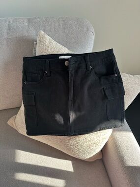 Pacsun Black Denim Cargo Mini Skirt
